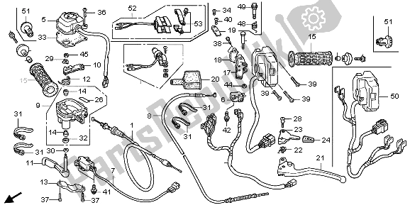 Todas las partes para Manejar Palanca E Interruptor Y Cable de Honda TRX 680 FA Fourtrax Rincon 2009