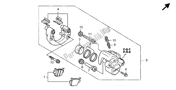 Toutes les pièces pour le étrier De Frein Arrière du Honda FES 125 2007