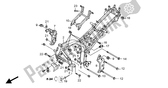 Toutes les pièces pour le Corps De Châssis du Honda CBF 600S 2004