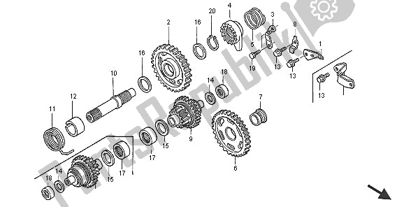 Todas as partes de Chute O Fuso De Partida do Honda TRX 450R Sportrax 2005