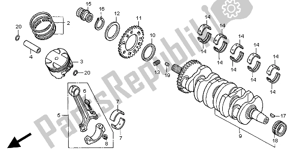 Tutte le parti per il Albero Motore E Pistone del Honda CBR 900 RR 1999