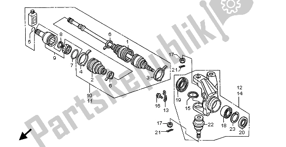 Tutte le parti per il Nocca del Honda TRX 450 ES Foreman 2001