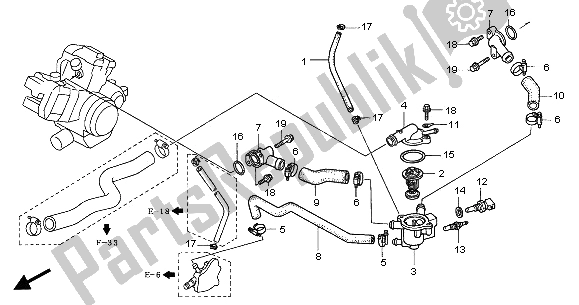 Tutte le parti per il Tubo Dell'acqua del Honda XL 1000V 2001