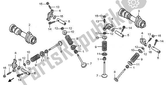 Tutte le parti per il Albero A Camme E Valvola del Honda XL 125V 2008