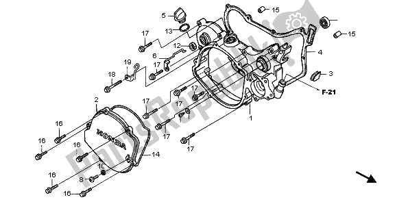 Todas las partes para Tapa Del Cárter Derecho de Honda CR 125R 2004