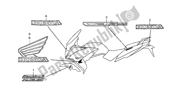 Alle onderdelen voor de Mark van de Honda CBF 1000 FA 2011