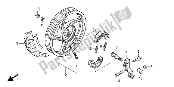 Tutte le parti per il Ruota Posteriore del Honda NSC 502 WH 2013