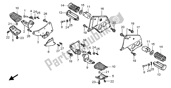 All parts for the Step of the Honda GL 1500C 1999