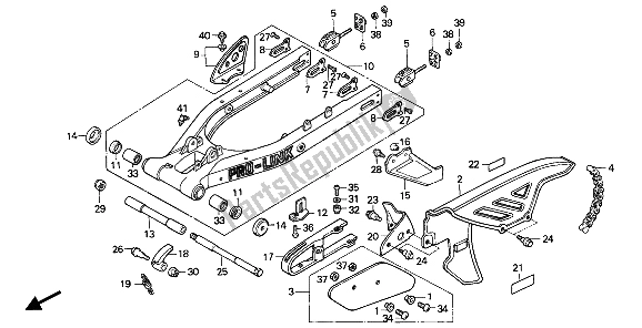 Todas as partes de Garfo Traseiro E Caixa De Corrente do Honda MTX 200 RW 1985