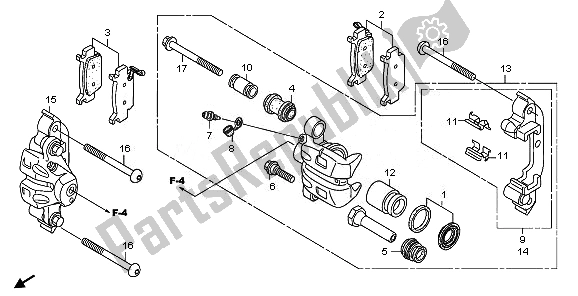 All parts for the Front Brake Caliper of the Honda TRX 500 FE Foretrax Foreman ES 2011