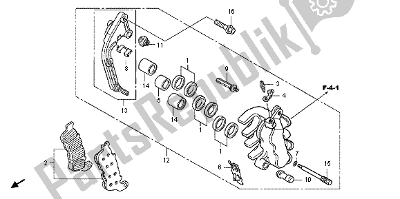 Tutte le parti per il L. Pinza Freno Anteriore del Honda CB 600 FA Hornet 2012