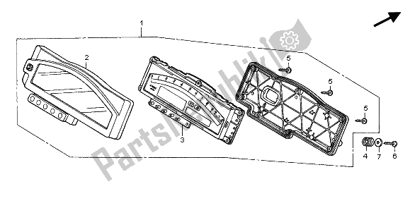 All parts for the Meter (kmh) of the Honda VTR 1000 SP 2001