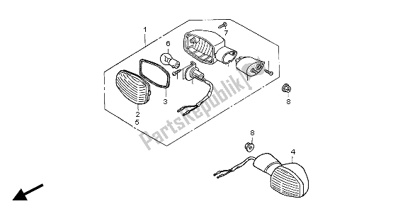 All parts for the Winker of the Honda CBF 600N 2004