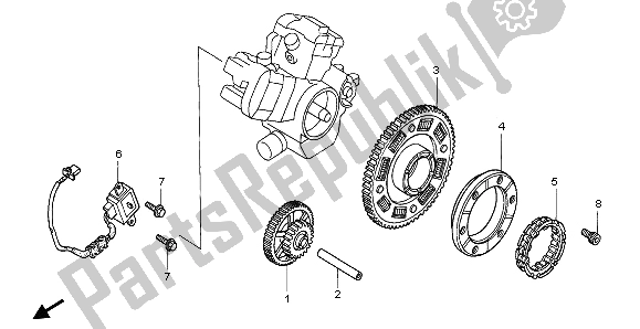 Todas las partes para Generador De Impulsos Y Embrague De Arranque de Honda VTR 1000F 2003