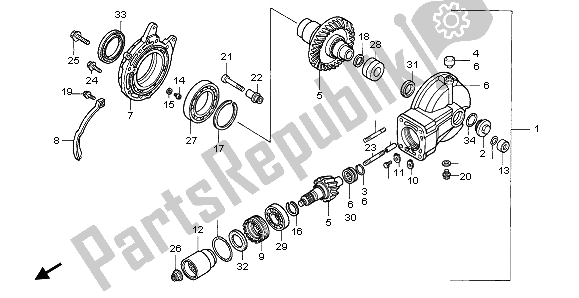 Todas as partes de Engrenagem Final Conduzida do Honda NTV 650 1997