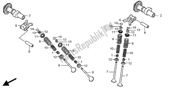 Todas las partes para árbol De Levas Y Válvula de Honda CBR 250R 2011