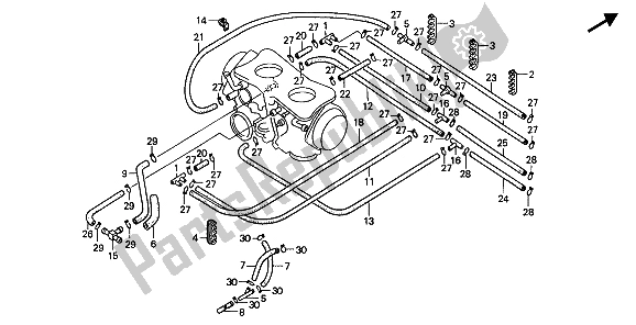 All parts for the Tubing (1) of the Honda GL 1500 1988