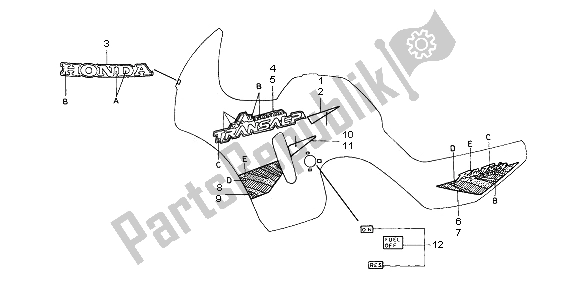 All parts for the Stripe & Mark of the Honda XL 600V Transalp 1995