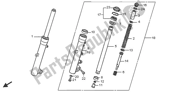 All parts for the Front Fork of the Honda FJS 600A 2005