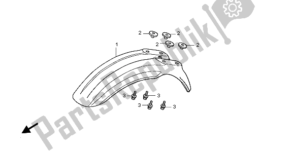 All parts for the Front Fender of the Honda CR 85 RB LW 2007