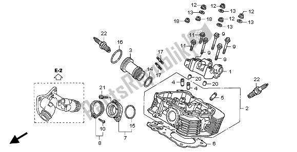 Tutte le parti per il Testata Posteriore del Honda VTX 1800C 2002