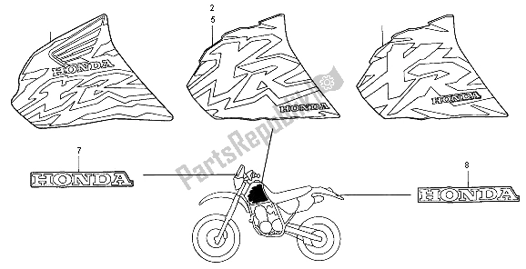 Tutte le parti per il Marchio del Honda XR 250R 1996