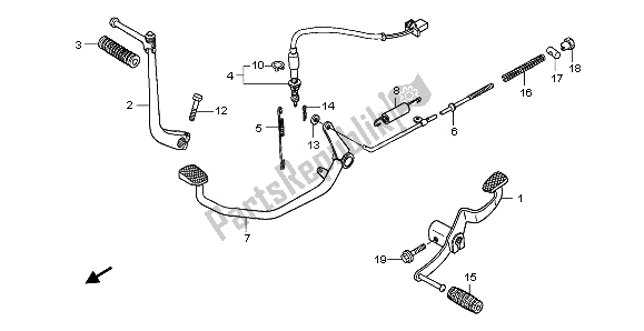 Todas las partes para Pedal Y Brazo De Arranque de Honda ANF 125 2012