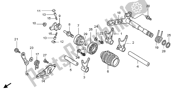 Todas las partes para Tambor De Cambio De Marchas de Honda CRF 250X 2006