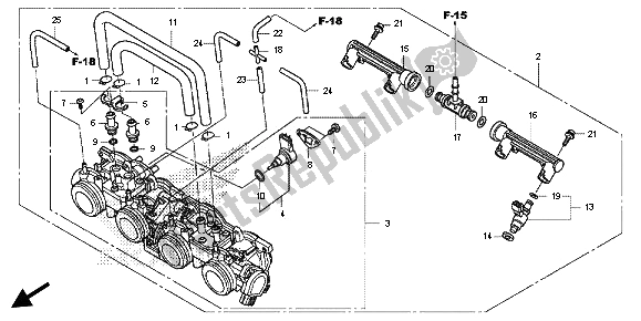 Todas as partes de Corpo Do Acelerador do Honda CB 600F Hornet 2013