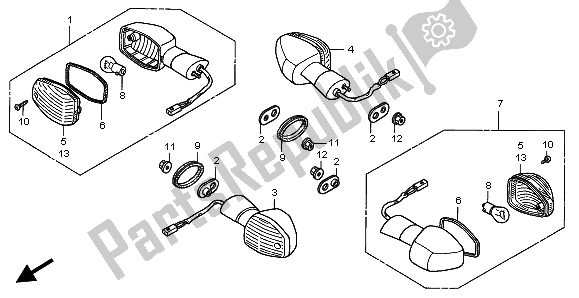 Todas las partes para Guiño de Honda VTR 1000F 2002