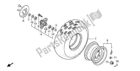 Toutes les pièces pour le Roue Avant du Honda TRX 450 ER 2007