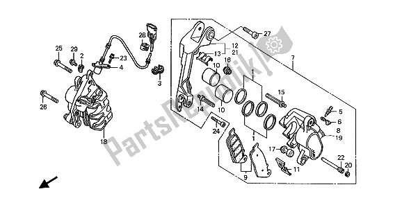 Todas las partes para Pinza De Freno Delantero de Honda ST 1100A 1993