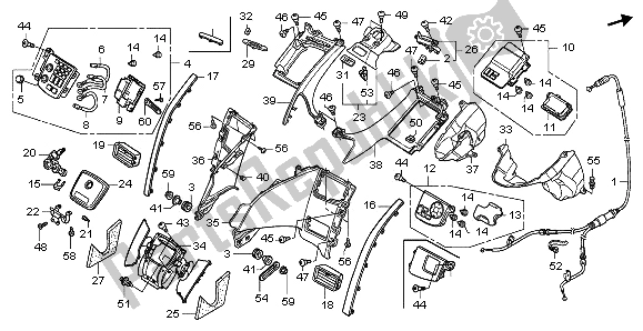 All parts for the Shelter (airbag) of the Honda GL 1800 2009