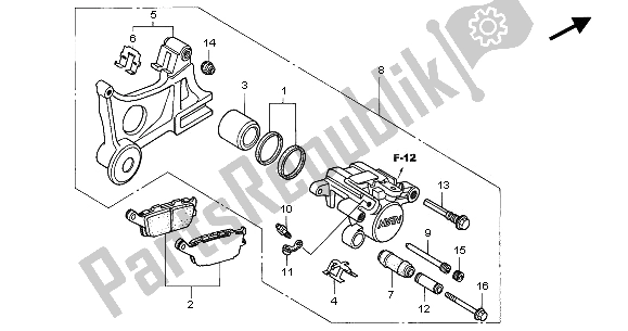 Toutes les pièces pour le étrier De Frein Arrière du Honda VTR 1000F 2001