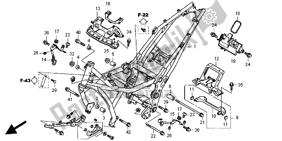 Alle onderdelen voor de Frame Lichaam van de Honda NC 700 SA 2012