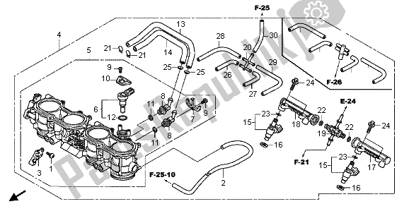 All parts for the Throttle Body of the Honda CBR 1000 RA 2013