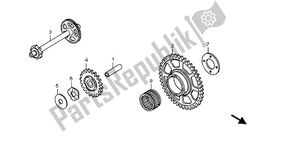 All parts for the Starting Driven Gear of the Honda CB 600 FA Hornet 2010