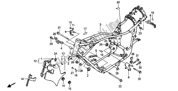 Tutte le parti per il Corpo Del Telaio del Honda VT 600C 1993