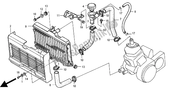 All parts for the Radiator of the Honda NSR 125R 2000