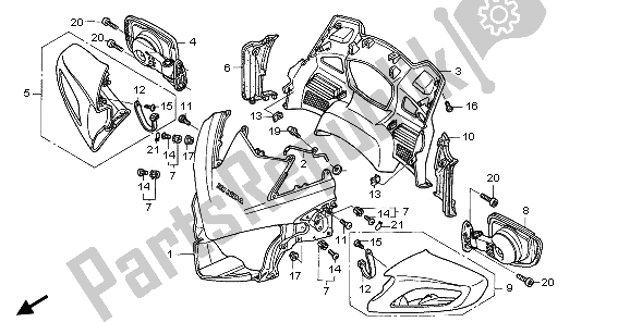 Toutes les pièces pour le Capot Supérieur du Honda ST 1300A 2006