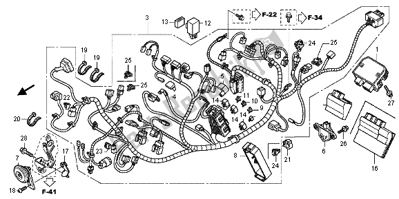 All parts for the Wire Harness of the Honda NC 700 XD 2013