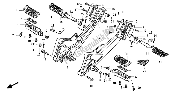Alle onderdelen voor de Stap van de Honda CB 600F Hornet 2001