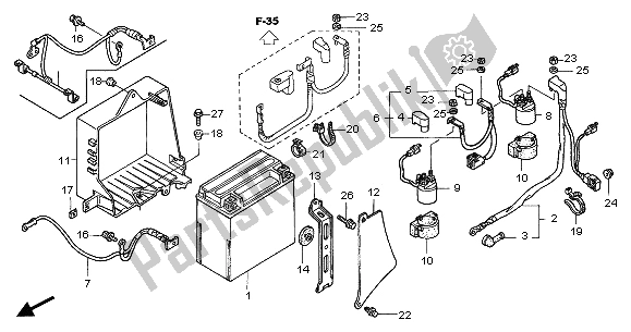 Toutes les pièces pour le Batterie du Honda GL 1800A 2001