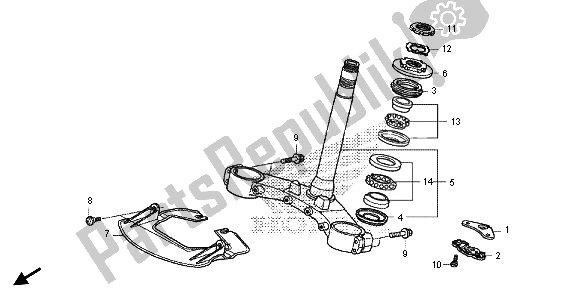 Todas as partes de Haste De Direção do Honda GL 1800B 2013