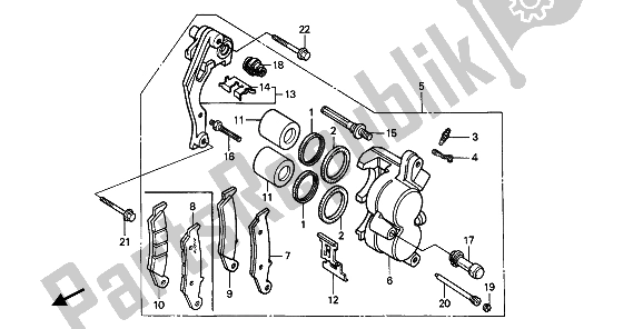 Todas las partes para Pinza De Freno Delantero de Honda XR 250R 1990