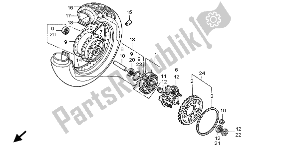 Toutes les pièces pour le Roue Arrière du Honda VT 600C 1999