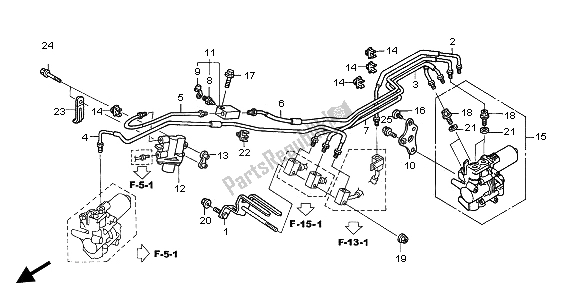 All parts for the Proportioning Control Valve of the Honda ST 1300A 2002