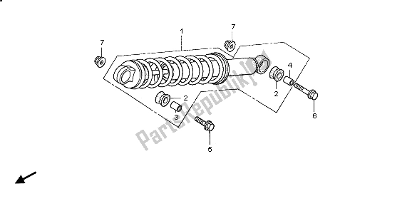 All parts for the Rear Cushion of the Honda CRF 50F 2009