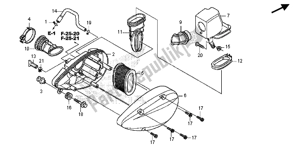 Tutte le parti per il Filtro Dell'aria del Honda VT 750 CS 2013