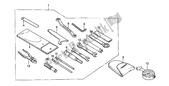 All parts for the Tools of the Honda CBR 600F 1987